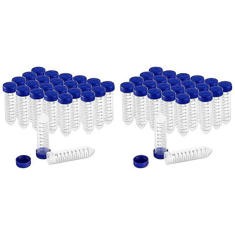 50Pcs Conical Centrifuge Tubes 50Ml Plastic Test Tubes With Screw Caps Polypropylene Container With Graduated