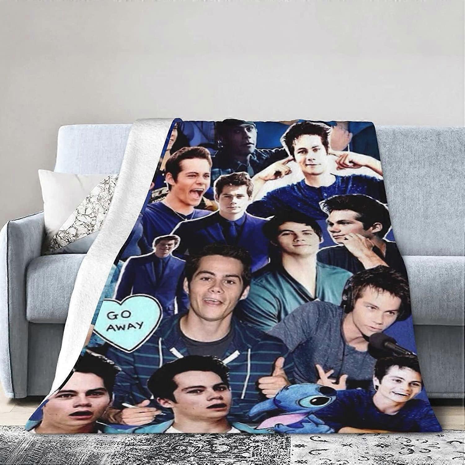 Fleece Blanket for Sofa Camping, Super Soft Lightweight Cozy Luxury Flannel Bed Blanket, Dylan Thomas O'Brien Fluffy Plush Couch Blanket Thr-EDFR411
