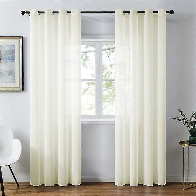 JWL-Solid Chiffon Sheer Gardiner For Stue Soverom