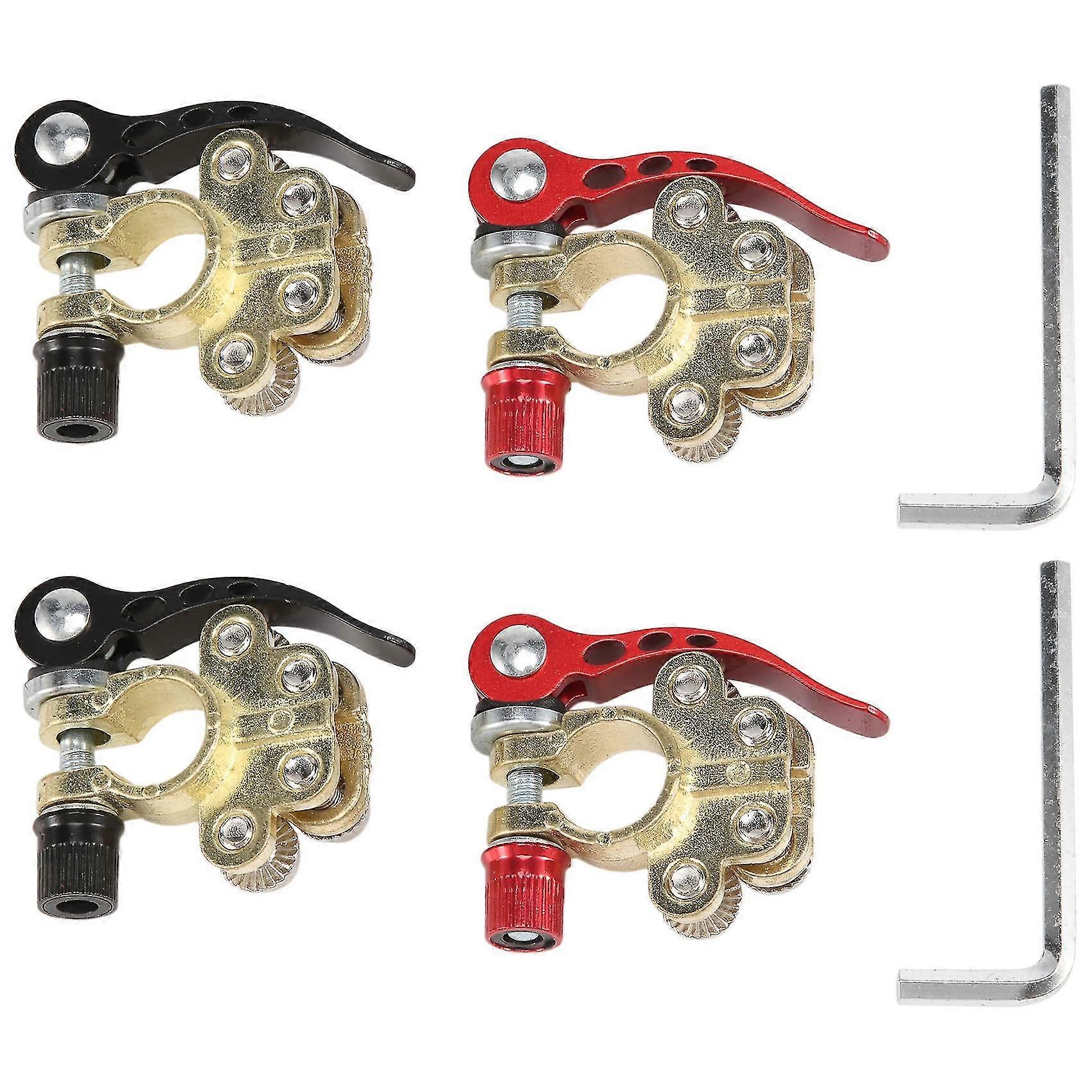 4pcs Battery Terminal Connector Battery Quick Release Removal Clip Sae/jis Type A Binding Post Car