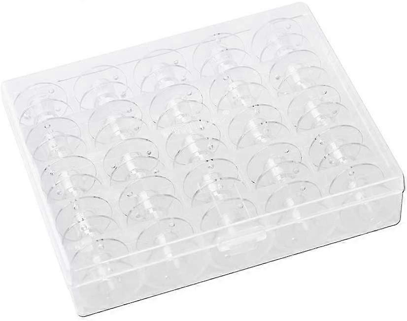 50 Pcs Sewing Machine Bobbins, (20.4 X 11.4 Mm) Plastic Bobbins With Storage Box (transparent), For Singer, Janome, Brother, Elna Bobbins - 2 Boxes