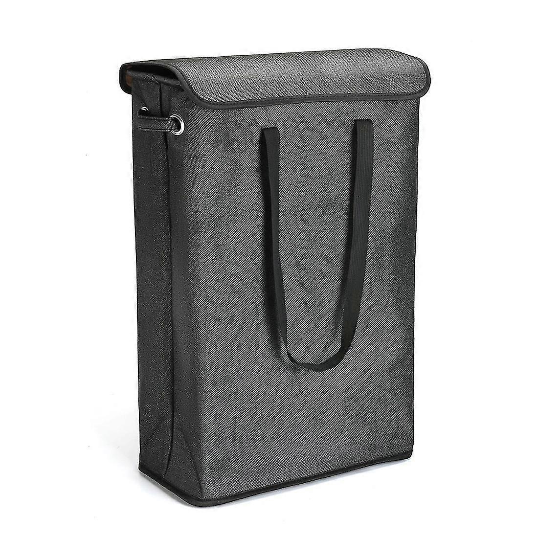 Foldable Laundry Basket Storage Basket With Lid Household Black