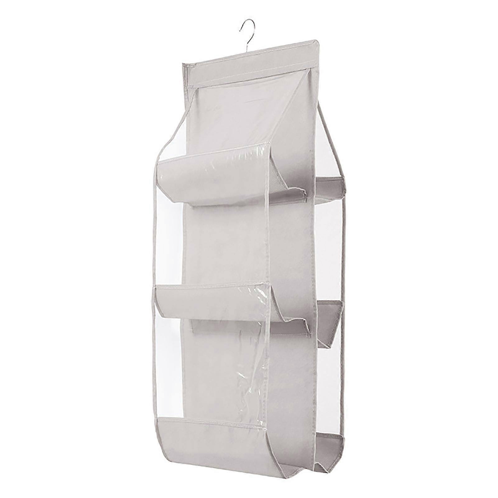 3/4 Layer Wardrobe Storage Bag Large Capacity Foldable Dustproof Moisture-proof Space-saving Organization Transparent Handbag Purse Hanging Closet Org