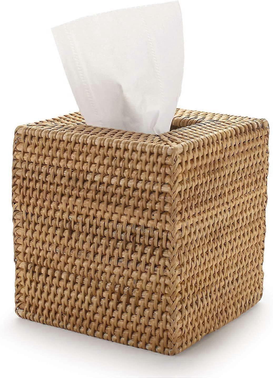 Cosmetic Tissues Box Made Of Rattan Tissue Box Natural For Home/office/car Square