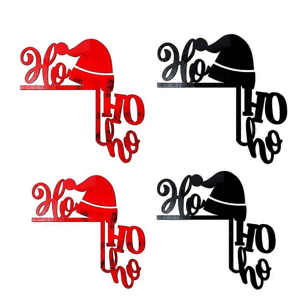 4pcs/set Removable Switch Stickers 3d Santa Hat Wall Sticker Door Decoration