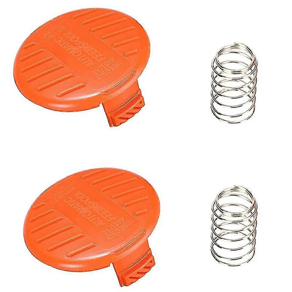 Weed Bump Cap Replacement RC-100-P Spool Cap Covers and Spring for BLACK+ AFS Trimmer