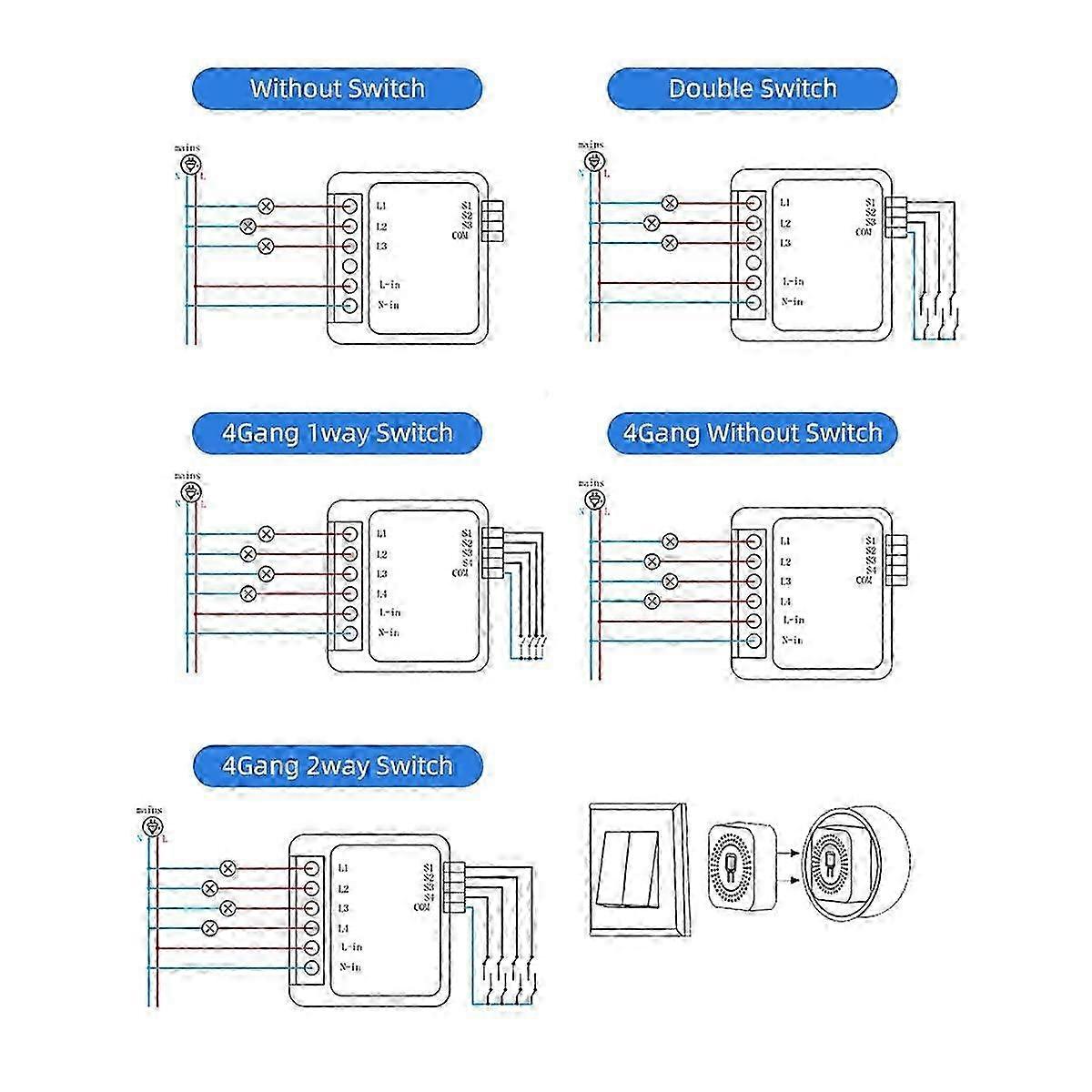 2-way On/off Switch Graffiti Smart Zigbee Smart 2-way On/off Switch Mini Concealed Box Switch