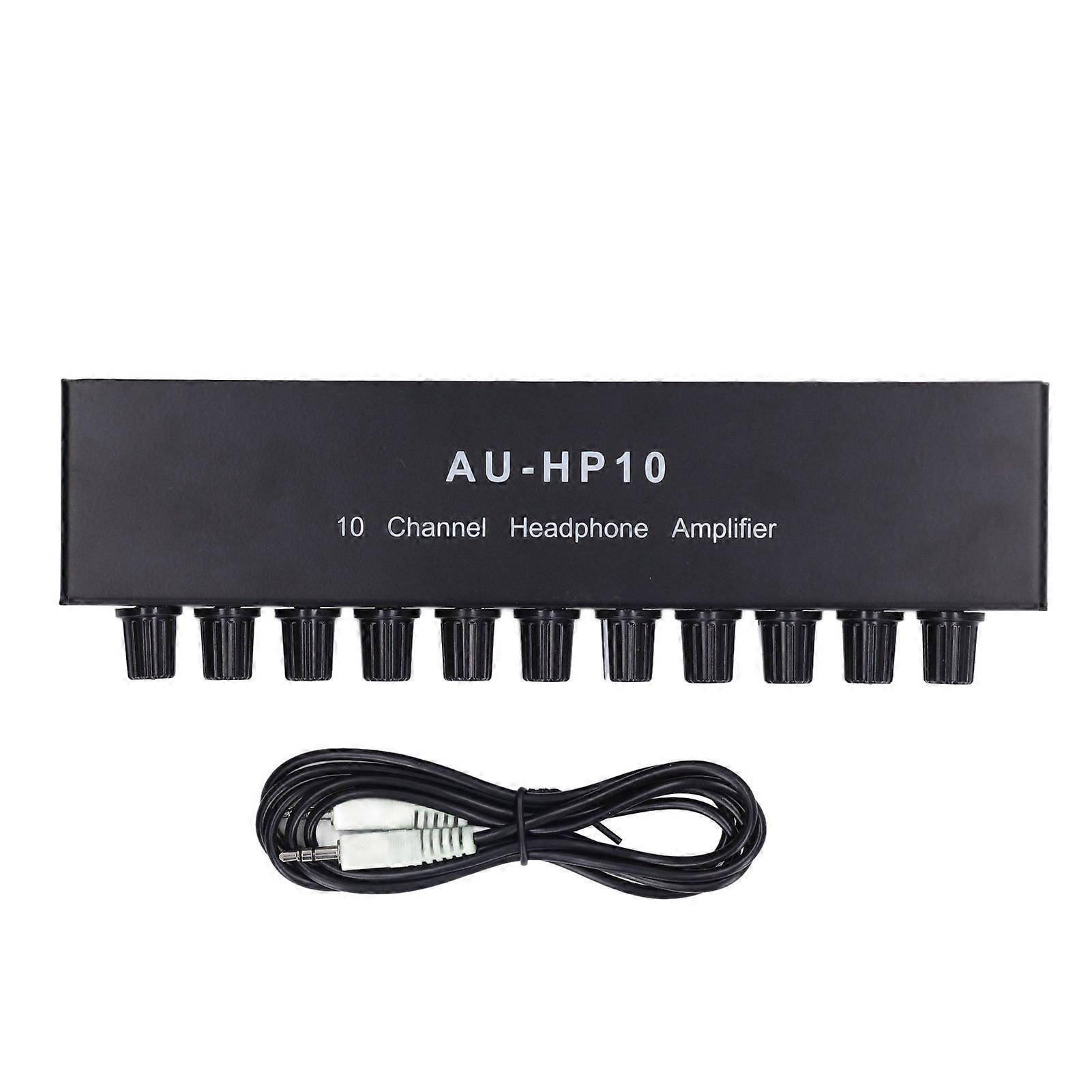 Amplificator pentru căști cu 10 canale 1 intrare 10 ieșire Splitter audio stereo Control independent DC 12V