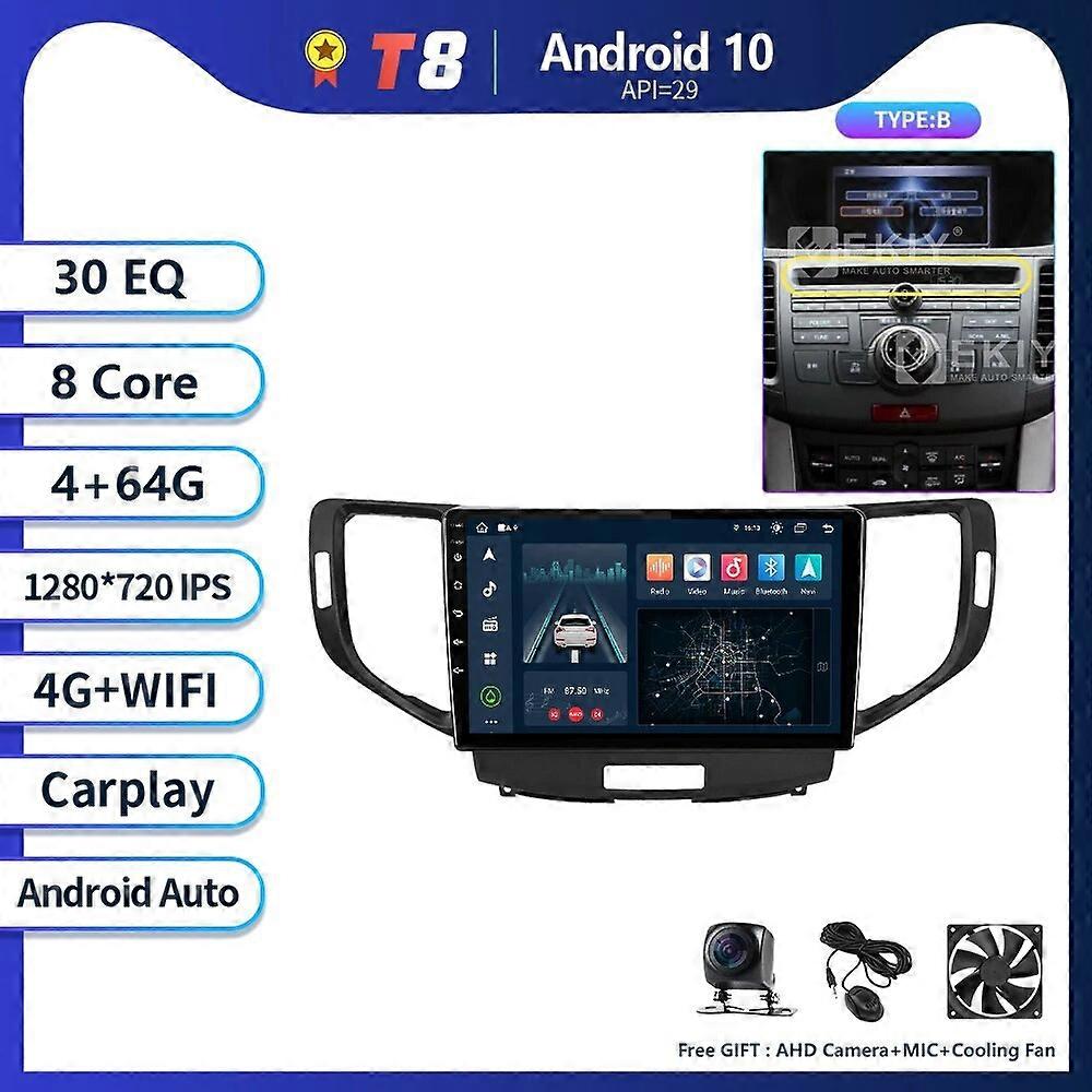 T8 8G 256G For Honda Accord 8 Acura TSX 2008 - 2012 Car Radio GPS Android Multimedia System Navigation Auto BT No 2 Din DVD