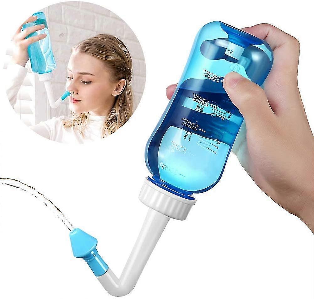 Risciacquo nasale, bottiglia di lavaggio per irrigazione nasale 300 ml, kit Neti Pot per adulti e bambini con lavaggio nasale Salt 30 Pack