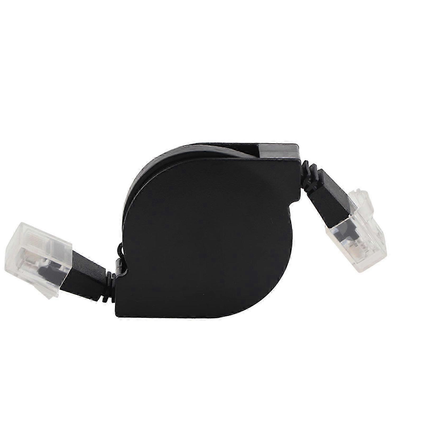 1pc New Adjustable Retractable CAT6 RJ45 Lan Network Cable Cord Black (1m)