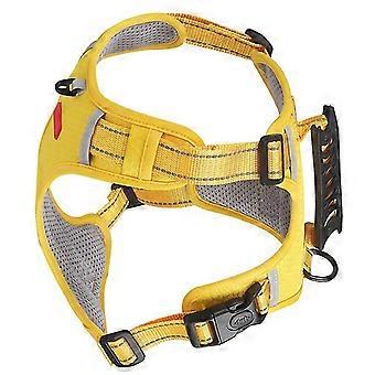 Dog Harness and Leash Reflective Safe Training Set with Double Protection and Pet Tag Yellow XS