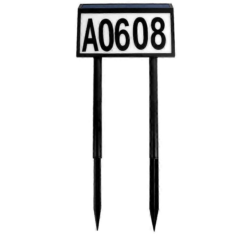 家番号ソーラーパワーアドレスサインは、家の庭の通りのための照明付き屋外金属プラークを導きました