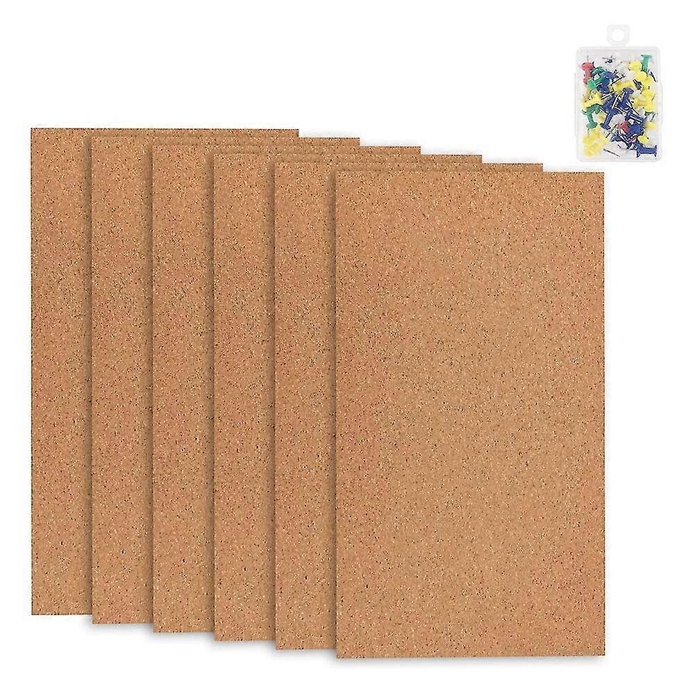 6 حزمة الفلين لوحة الإعلانات، 1/2 بوصة سميكة لوحات الفلين فرملس بلاط الفلين، الجدار ديكور الفلين المجلس حتى
