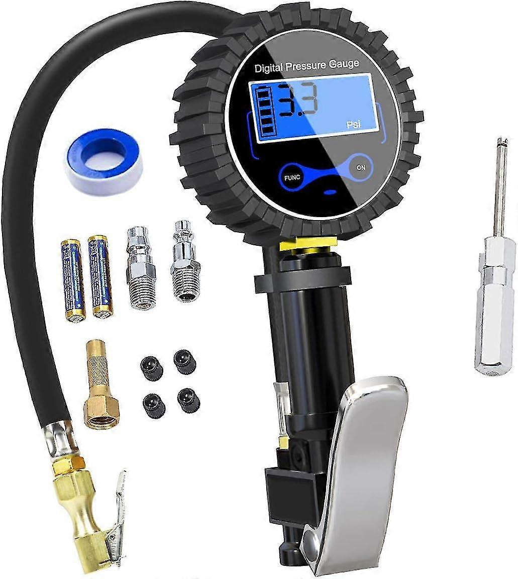 Digital Tire Gauge 250 Psi, Highly Accurate Digital Tire Pressure Gauge With Inflation Gun (hs)