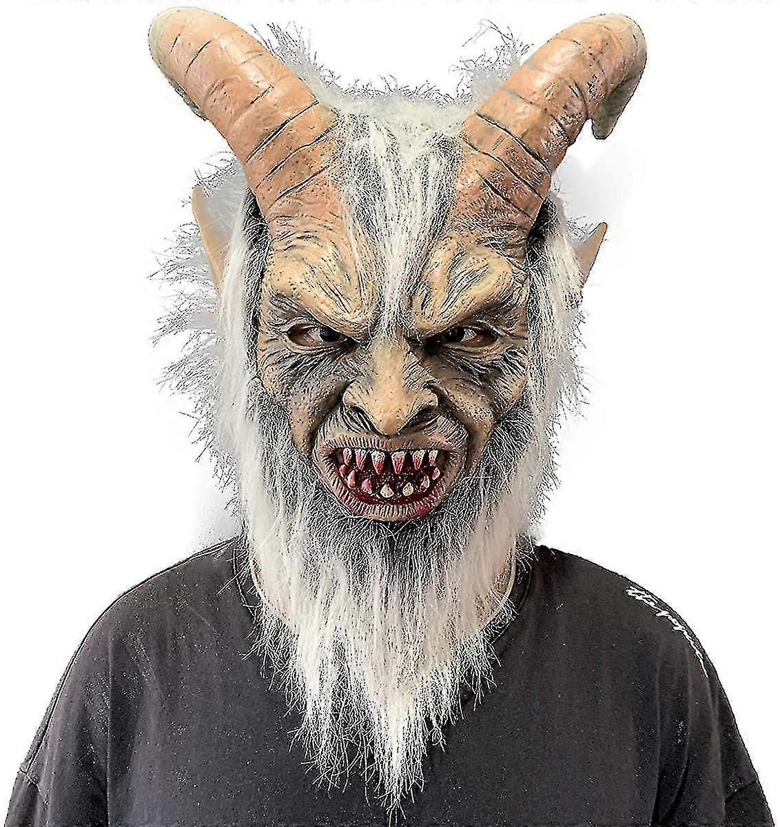 角のあるルシファーマスク怖い悪魔クランプスマスクハロウィンコスプレコスチューム小道具