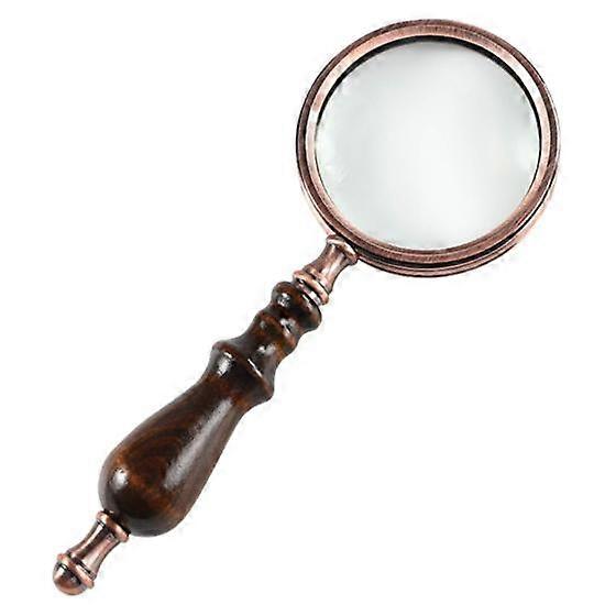 Magnifying Glass,10X Antique Copper Handheld with Wooden Handle and Real Glass,Best Reading Magnifier for Elderly,Macular Degeneration