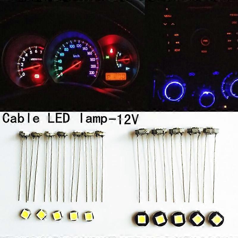 10 pcs T3 T4 T4.7 T5 led dashboard car light instrument automobile door Wedge Gauge reading lamp bulb 12V led smd Styling