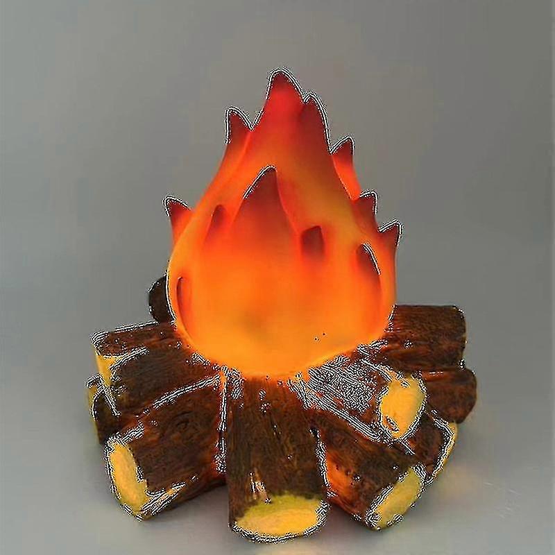 リアルな薪で輝く燃える炎を持つ人工LED暖炉ランプ - 無炎暖炉ライト