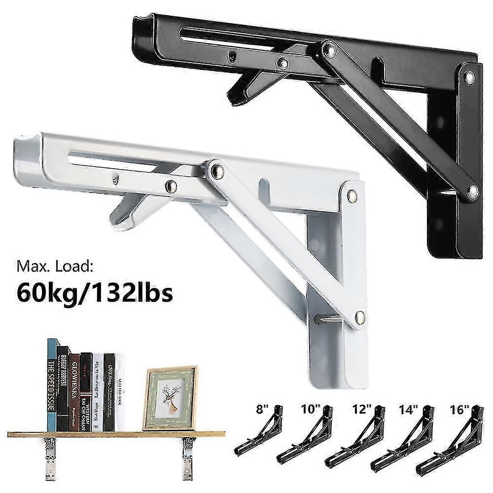 2pcs 8\/10\/12\/14\/16\ Wall Mounted Support Collapsible Long Release Arm Fixed Folding Bracket