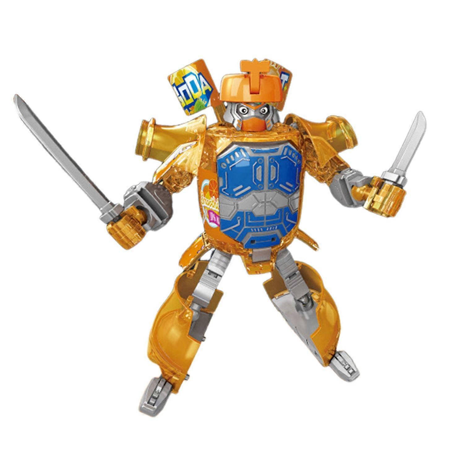 Beverage Bottle Transformer Robot Toy Educational Movable Joints Deformation Cola Lemon Orange Soda