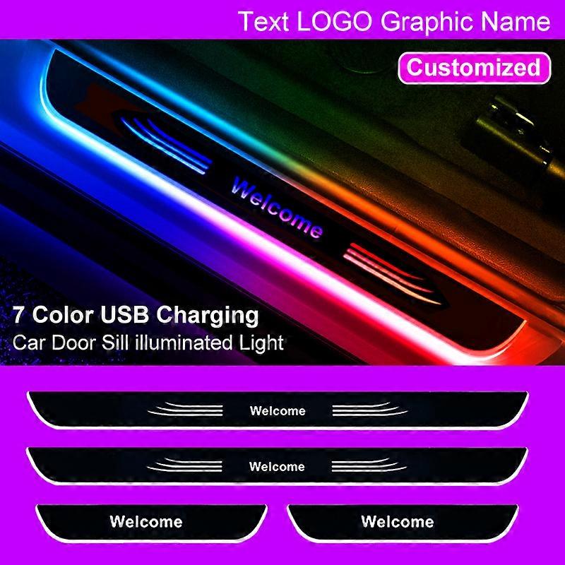 Customizable NEW Car Door Sill Light RGB Multi-mode Welcome Light Infrared Sensor Controlled Car Threshold Lighting Decorative