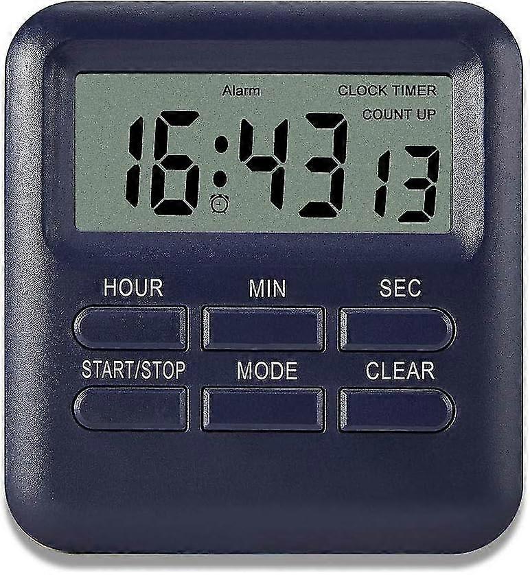 Digital Timer With 3 In 1 Clock/alarm Clock Function, Magnetic Kitchen Timer, Countdown Stopwatch Timer, Time Management For Kitchen/study/sport (dark