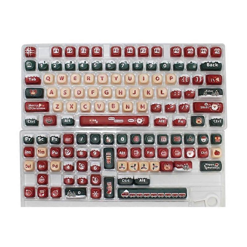 130Keys Christmas Painting Keycap Set MOA PBT Keycaps Enjoy Precise Typing