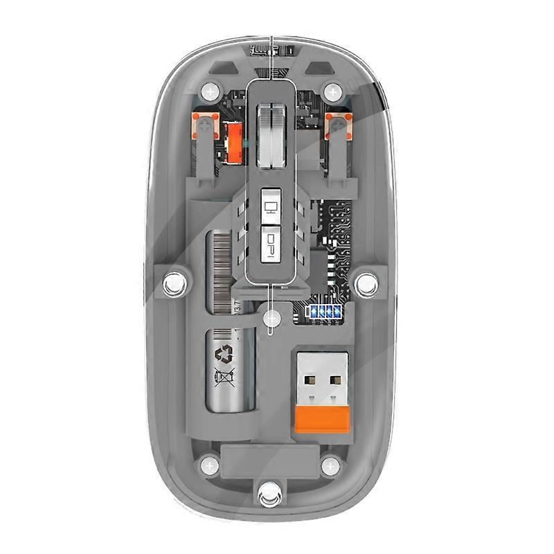 Smooth Wireless Mouse Quiet Feature, Rechargeable Battery Mouse 2.4G+BT Modes
