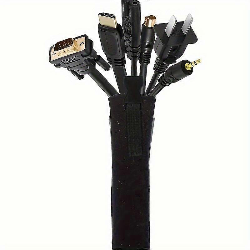 1/2/4/8pcs Cable Management Sleeve, Cord Organizer System, 19.5" Portable Cable Sleeve With Zipper, Wire Cover, Cable Wrap, Cord Sleeves For TV, Compu