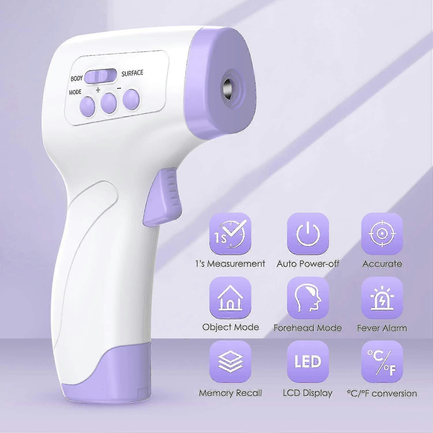 adult Forehead Thermometer Infrared Thermometer With Fever Alarm 2 In 1 Non-contact Forehead Thermometer With Memory Function, Lcd Display, Infrar PXC