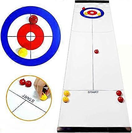 1 Set Desktop Curling Ball Game Foldable Mini Curling Table Parent-child Game
