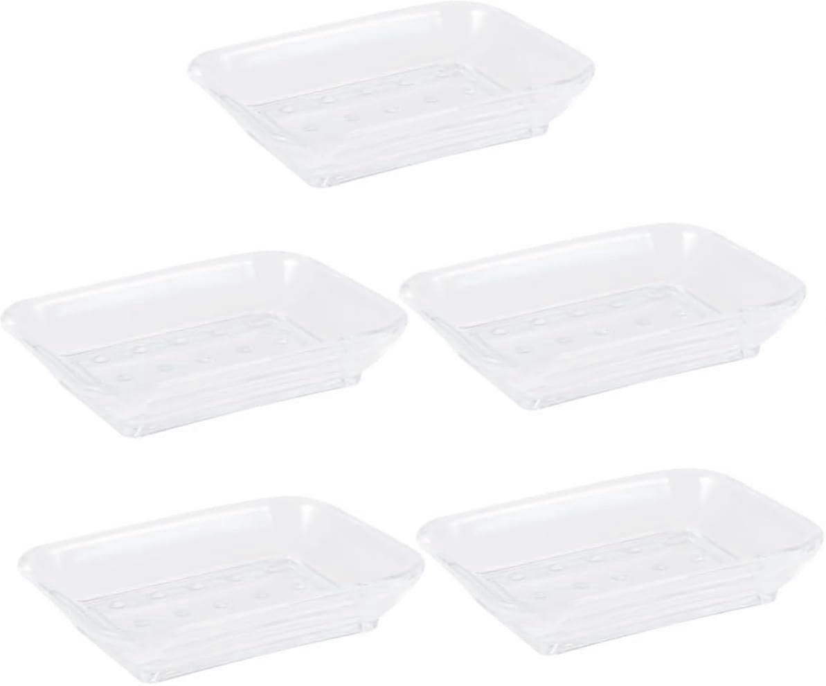 Square Soap Holder - 5 Pcs Soap Case Drain Rack