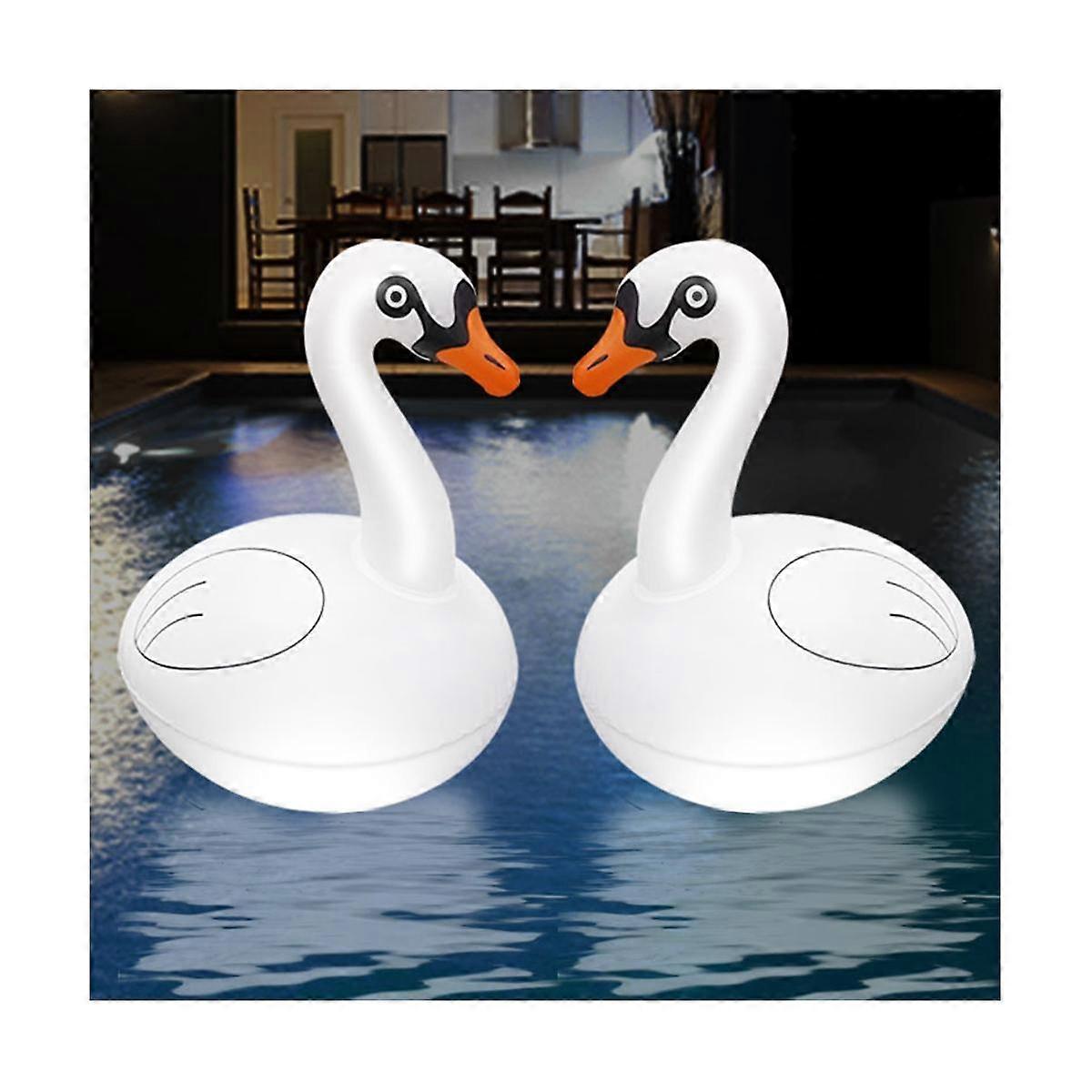 Floating Pool Lights Swan RGB Dimmable Solar Swan Pool Lights Waterproof Inflatable Lights for Pool