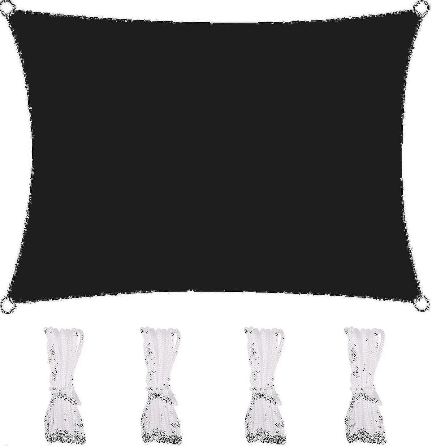 Shade Sail Rectangular Shade Tarpaulin Outdoor Waterproof And Uv Resistant,2*1.8m,black