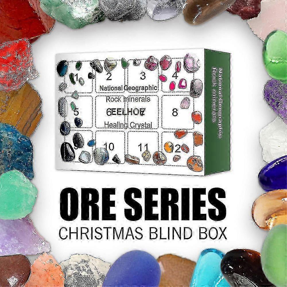 Weihnachten Advent Blind Box 12 Tage Countdown Kalender Heilstein Marmor Geschenk -NMAOV