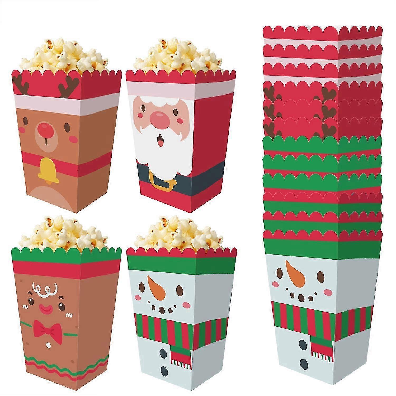 Christmas Theme Popcorn Box Snack Candy Box 12pcs /Set