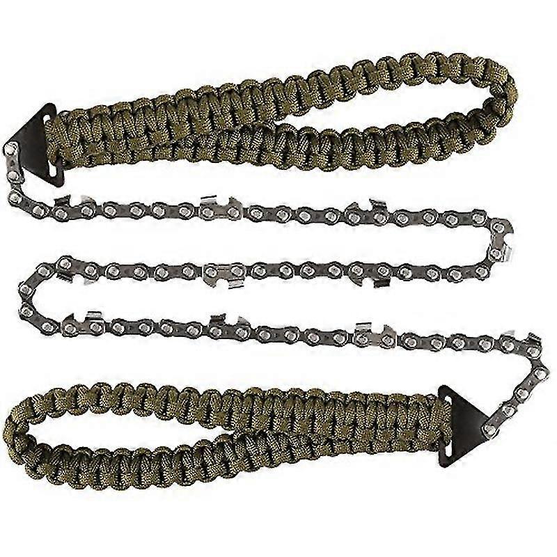 Tragbare Kettensäge Handsäge mit Seilgriffen Multifunktions-Fallschirm-Kit Nylon Kabelsäge für Überlebensausrüstung Camping Jagd