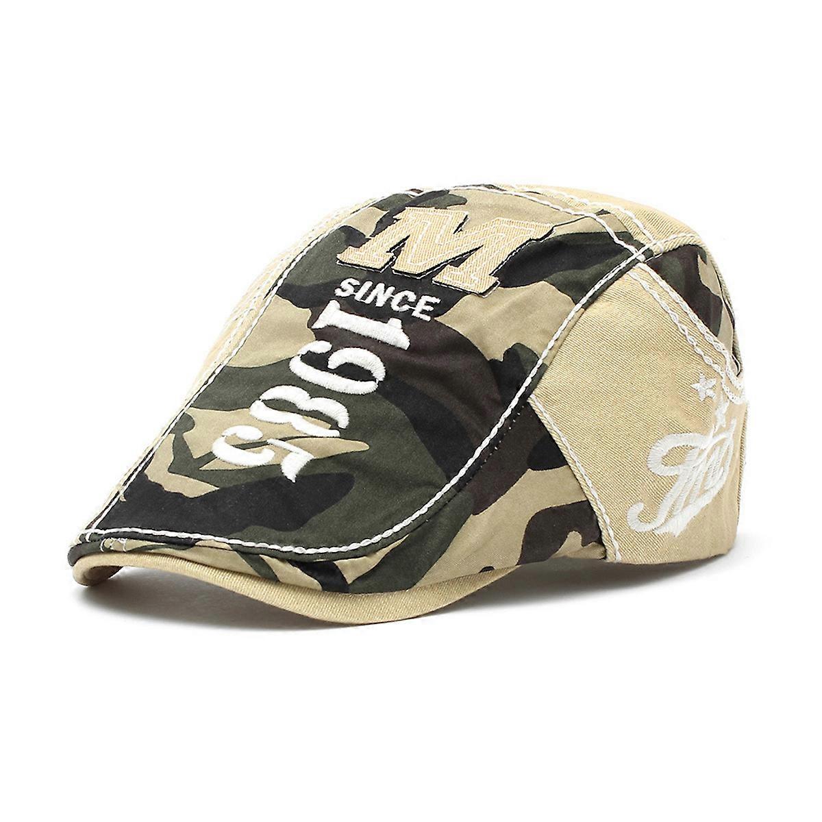 Camo Men Flat Cap,Duckbill Hat,Hunting Cap Tweed Cap