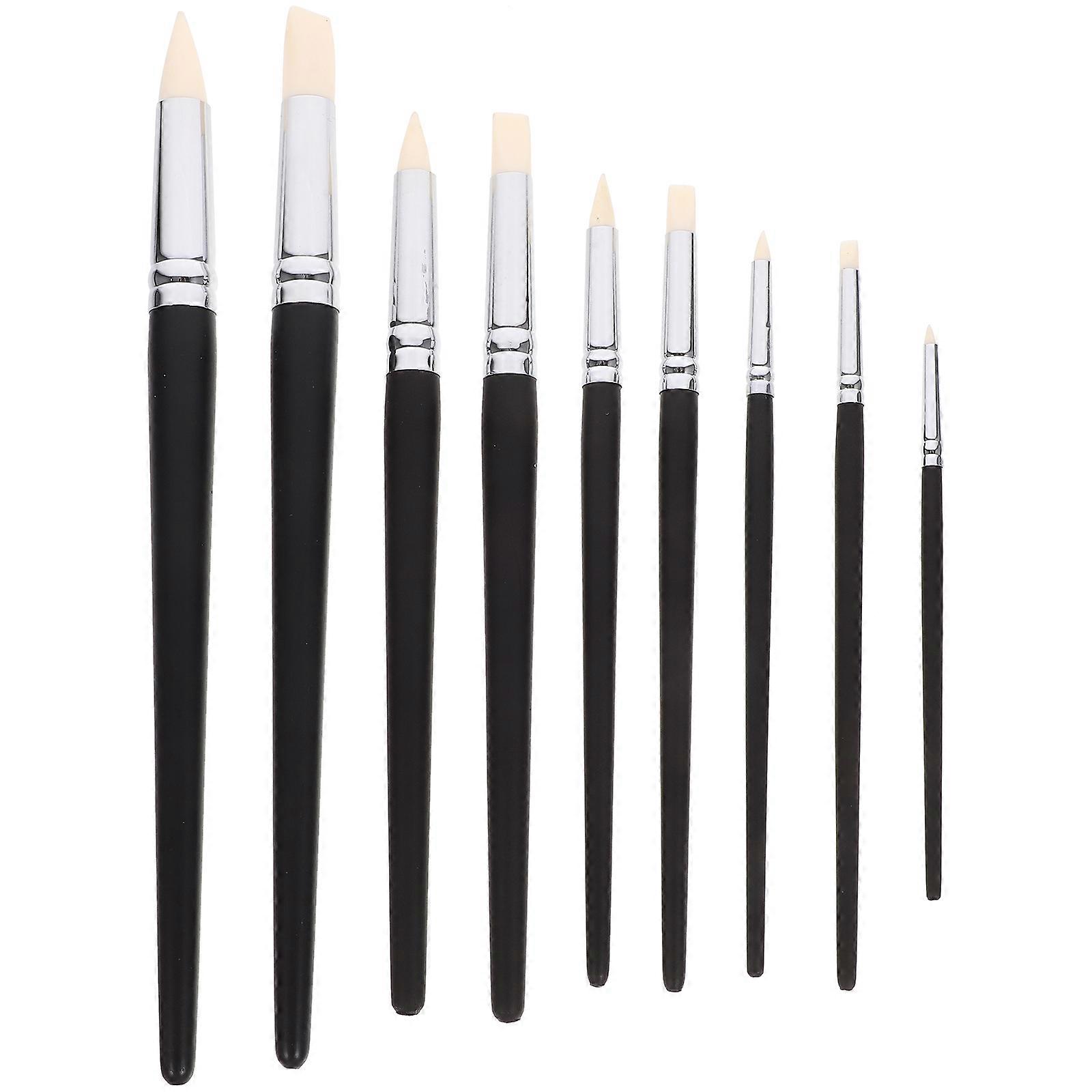 9pcs Clay Color Shaper Tips Sculpting Painting Tools (Black)