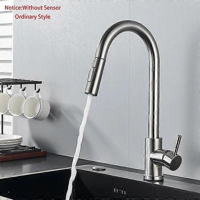 Matte Black Touch Sensor Kitchen Faucet Pull Out Smart Sensor Kitchen Faucet Double Water Mode Mixer Tap Rotate Hot Cold Crane