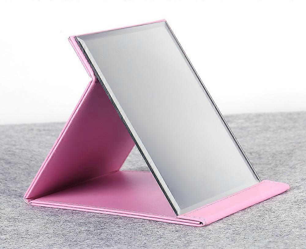 Pink mirror Foldable leather mirror Makeup mirror Portable vanity mirror
