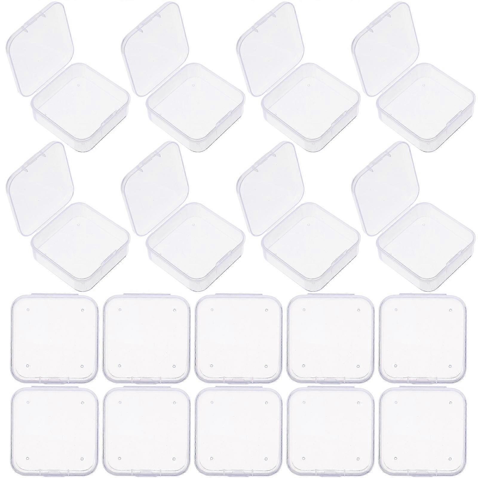 30pcs Transparent Small Square Boxes Jewelry Boxes Earplug Small Jewelry Storage Boxes
