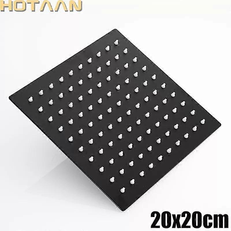 Hotaan Square Stainless Steel Showerhead Rainfall Shower Chrome High Pressure Ultra-thin Shower Head Faucet Ducha