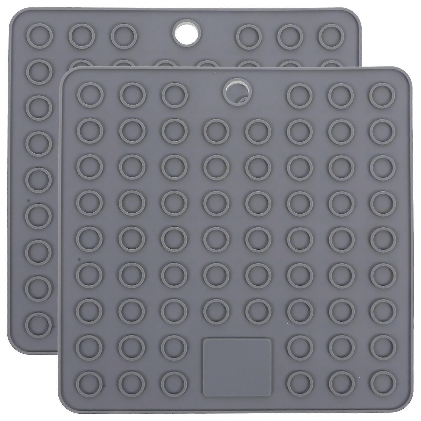 2pcs Silicone Trivet Pot Mats Countertop Pads Heat Resistant Table Placemats