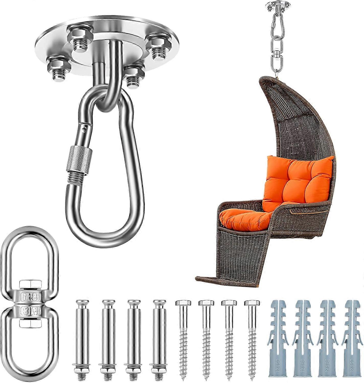 Ceiling Hook, Hanging Chair Hammocks, Swings and Accessories Punching Bag Holder, Maximum Load Capacity is 400kg with 360 Rotation Design