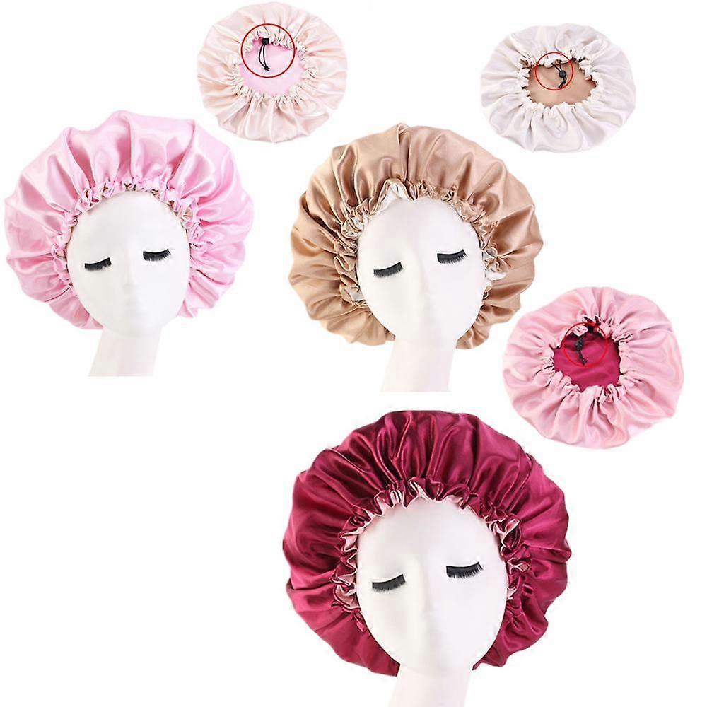 3 Pack Satin Silk Bonnet Sleep Cap