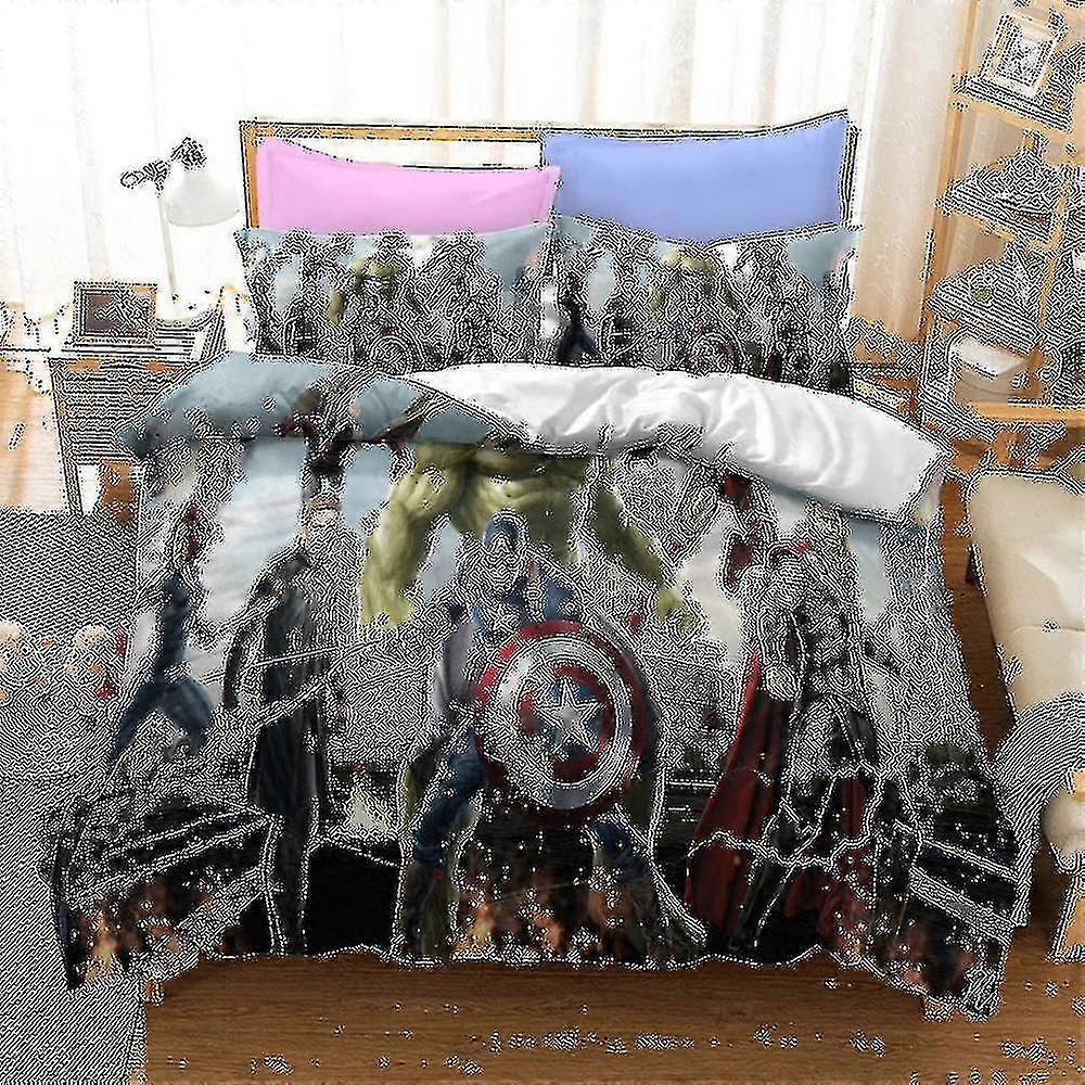 The Avengers Pattern Quilt Coverpiece Set Three-piece Set Bedding Style 86 High Quality