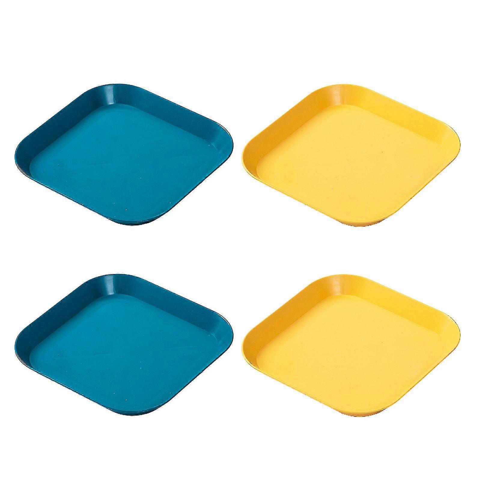 4pcs Kids Round Edge Design Stackable Compact Dining Plate Set