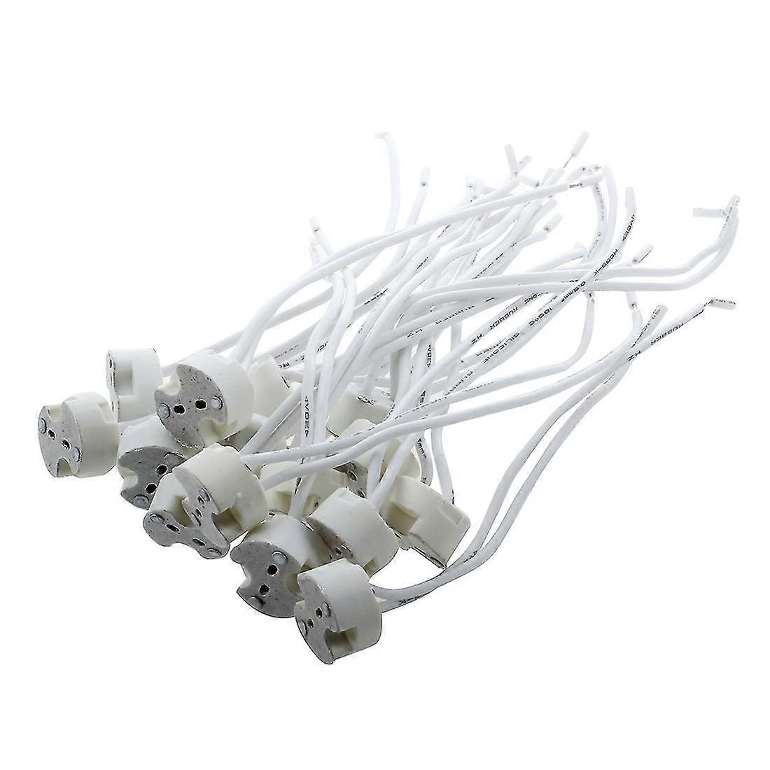 15 Pcs White Mr16 Gu5.3 Ceramic Socket Led Light Lamp Holder